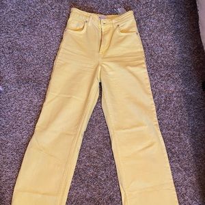 Zara wide leg yellow jeans